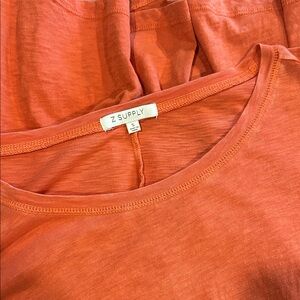 Z Supply Women’s Scoop Neck Tee dress in Burnt Orange